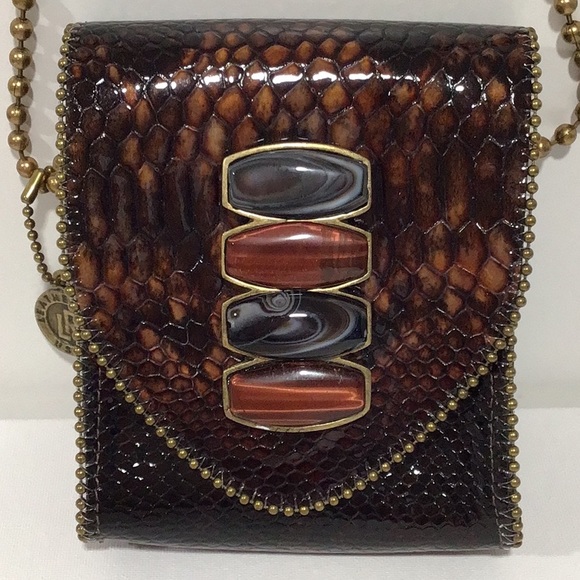New Leatherock USA Box Bag adorned with Semi-Precious Stones - Picture 1 of 12